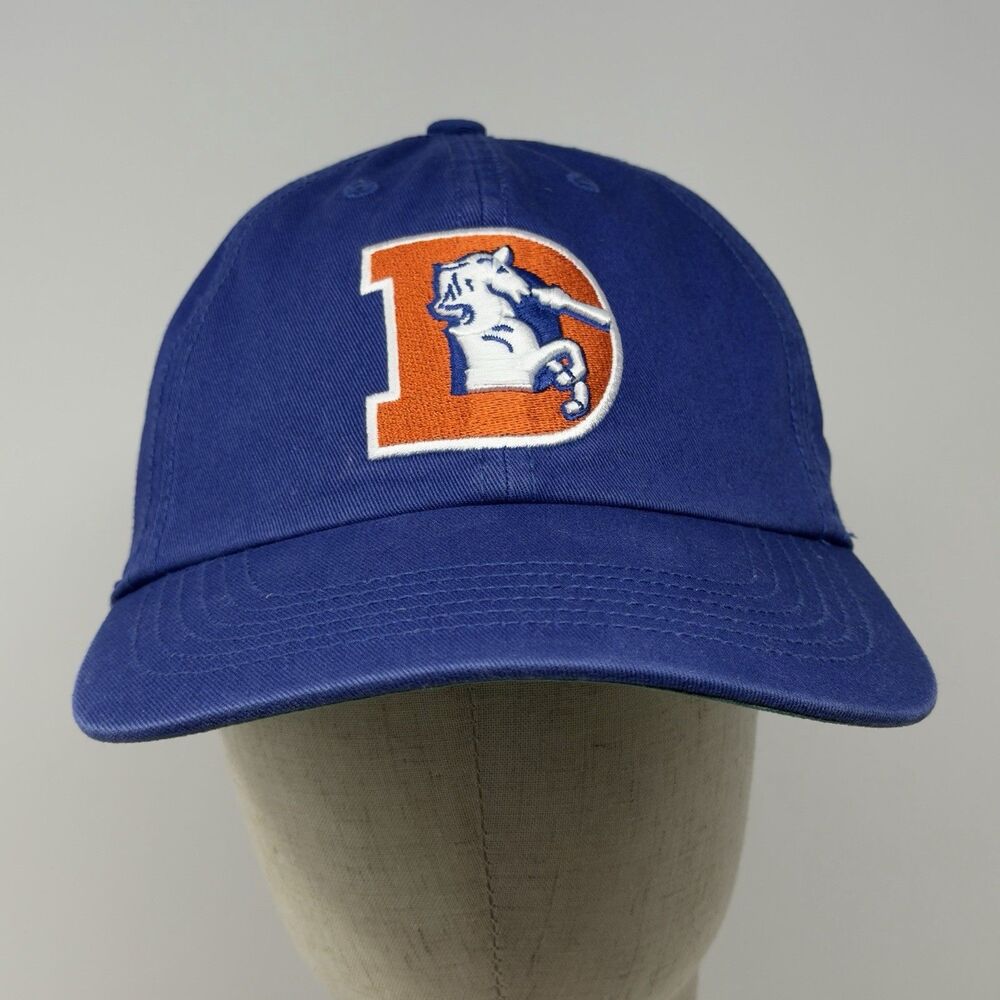 47 Franchise Denver Broncos Hat Large Blue NFL Fitted Cap Green Brim